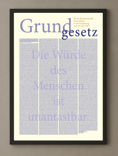 GG der BR Deutschland Würde des Menschen Grundgesetz der Bundesrepublik Deutschland 1949 Hervorhebung Würde des Menschen